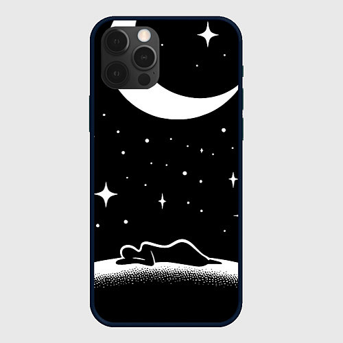 Чехол iPhone 12 Pro Космический сон - нейросеть / 3D-Черный – фото 1