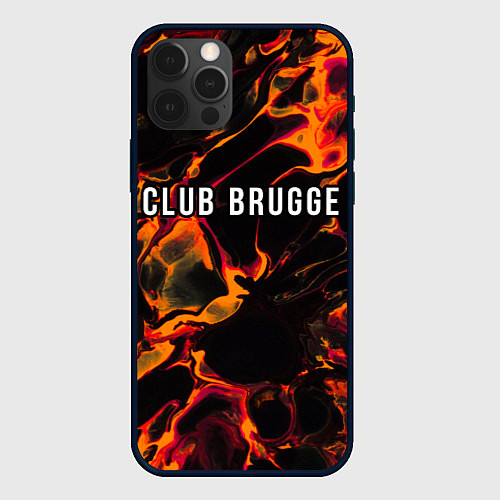 Чехол iPhone 12 Pro Club Brugge red lava / 3D-Черный – фото 1