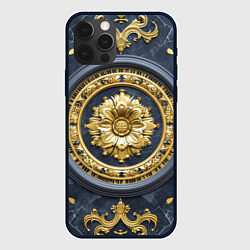 Чехол для iPhone 12 Pro Объемные золотые классические узоры, цвет: 3D-черный