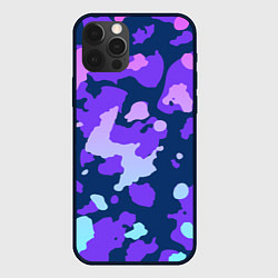 Чехол iPhone 12 Pro Паттерн с розовыми фиолетовыми и голубыми пятнами