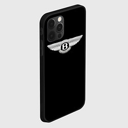 Чехол для iPhone 12 Pro Bentley logo, цвет: 3D-черный — фото 2