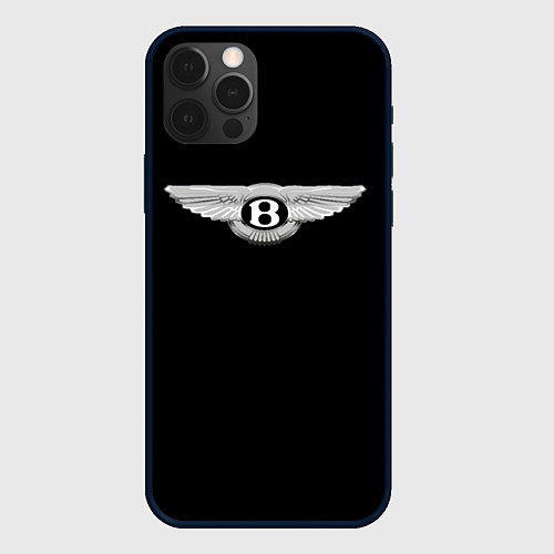 Чехол iPhone 12 Pro Bentley logo / 3D-Черный – фото 1