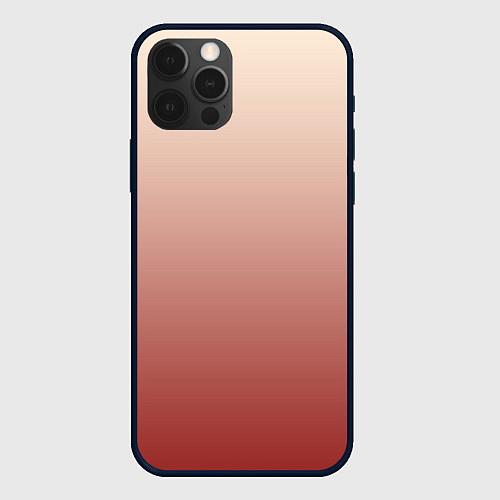 Чехол iPhone 12 Pro Градиент бежевый в красный / 3D-Черный – фото 1