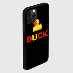 Чехол для iPhone 12 Pro Пиксельная уточка, цвет: 3D-черный — фото 2