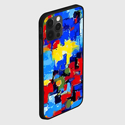 Чехол для iPhone 12 Pro Смелые мазки яркой краски - нейросеть, цвет: 3D-черный — фото 2