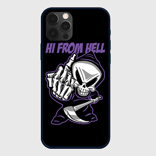 Чехол iPhone 12 Pro Привет из ада - смерть / 3D-Черный – фото 1