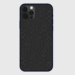 Чехол для iPhone 12 Pro Тёмный серый текстурированный, цвет: 3D-черный