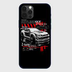 Чехол для iPhone 12 Pro Skyline gtr34, цвет: 3D-черный