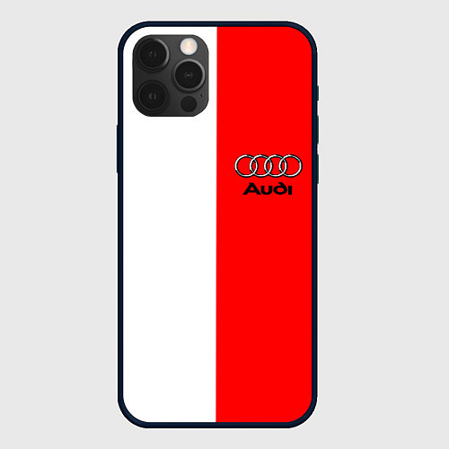 Чехол iPhone 12 Pro AUDI logo полосы / 3D-Черный – фото 1