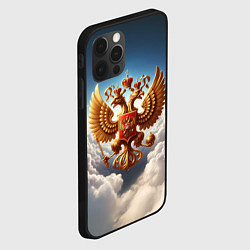 Чехол для iPhone 12 Pro Герб России в облаках, цвет: 3D-черный — фото 2