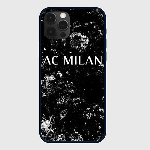 Чехол iPhone 12 Pro AC Milan black ice / 3D-Черный – фото 1