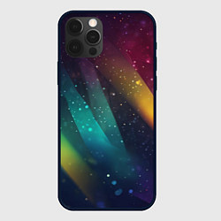 Чехол для iPhone 12 Pro Неоновые цветные полосы, цвет: 3D-черный