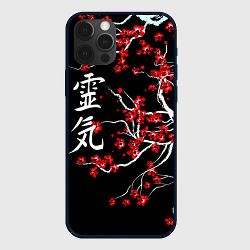 Чехол iPhone 12 Pro Цветы сакуры / 3D-Черный – фото 1