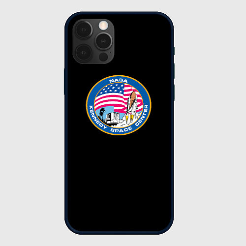 Чехол iPhone 12 Pro NASA usa logo / 3D-Черный – фото 1