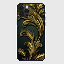 Чехол для iPhone 12 Pro Золотые старые темные узоры, цвет: 3D-черный