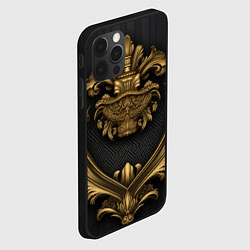 Чехол для iPhone 12 Pro Золотая корона с узорами, цвет: 3D-черный — фото 2