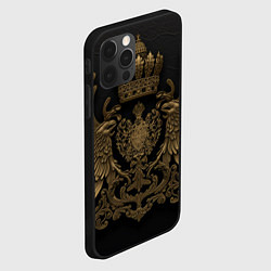 Чехол для iPhone 12 Pro Золотые крылья с узорами, цвет: 3D-черный — фото 2