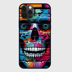 Чехол iPhone 12 Pro Crazy color skull - graffiti