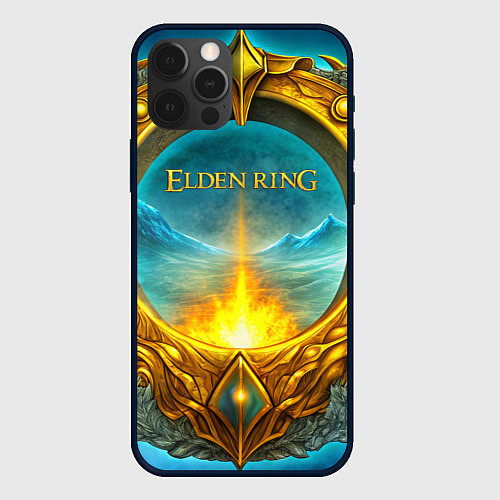 Чехол iPhone 12 Pro Elden Ring золотое кольцо и зимний холод / 3D-Черный – фото 1