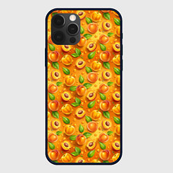 Чехол для iPhone 12 Pro Сочные сладкие абрикосы паттерн, цвет: 3D-черный
