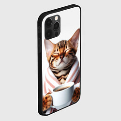 Чехол для iPhone 12 Pro Котик в халате, цвет: 3D-черный — фото 2