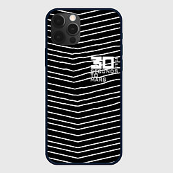 Чехол для iPhone 12 Pro Thirty Seconds to Mars pattern optic, цвет: 3D-черный