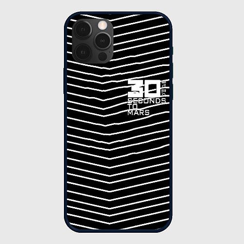 Чехол iPhone 12 Pro Thirty Seconds to Mars pattern optic / 3D-Черный – фото 1