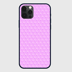Чехол для iPhone 12 Pro Розовый паттерн розовые бантики, цвет: 3D-черный