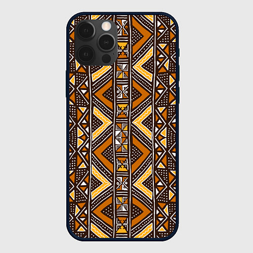 Чехол iPhone 12 Pro Мавританский африканский орнамент / 3D-Черный – фото 1