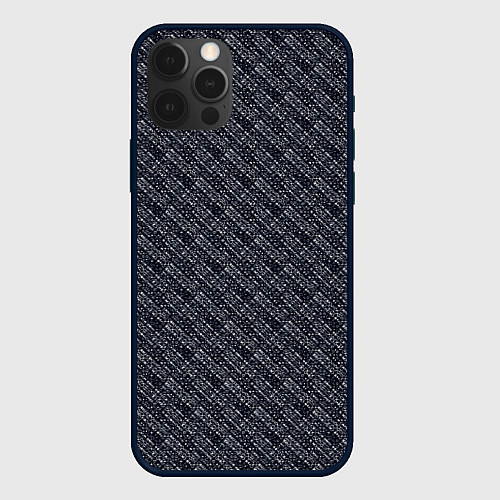 Чехол iPhone 12 Pro Чёрно-синий текстурированный / 3D-Черный – фото 1