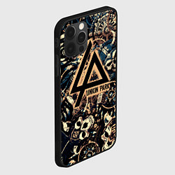 Чехол для iPhone 12 Pro Linkin park на фоне рун масок черепов и молота тор, цвет: 3D-черный — фото 2