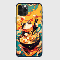 Чехол iPhone 12 Pro The cat eats ramen