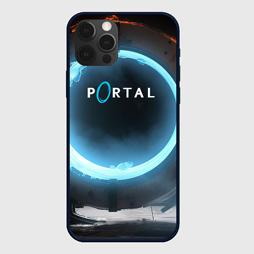 Чехол iPhone 12 Pro Portal logo game / 3D-Черный – фото 1