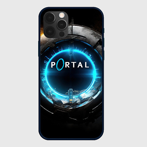 Чехол iPhone 12 Pro Portal логотип игры / 3D-Черный – фото 1