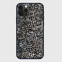Чехол для iPhone 12 Pro Тёмный серо-коричневый текстурированный, цвет: 3D-черный