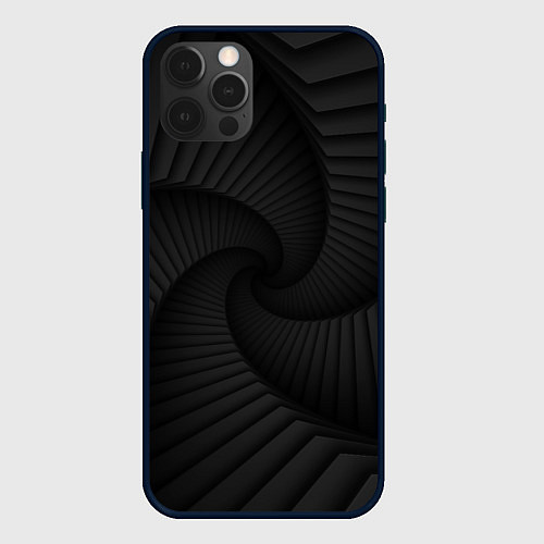 Чехол iPhone 12 Pro Геометрическая темная иллюзия / 3D-Черный – фото 1