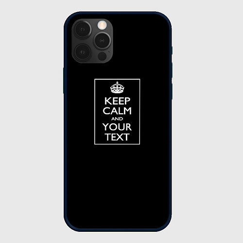 Чехол iPhone 12 Pro Keep calm and text / 3D-Черный – фото 1