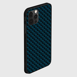 Чехол для iPhone 12 Pro Чёрно-синий паттерн узор, цвет: 3D-черный — фото 2