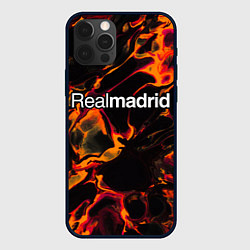 Чехол для iPhone 12 Pro Real Madrid red lava, цвет: 3D-черный