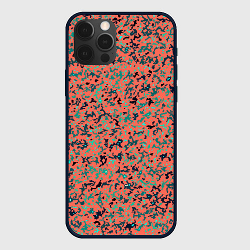 Чехол iPhone 12 Pro Розово-бирюзовый абстрактный / 3D-Черный – фото 1