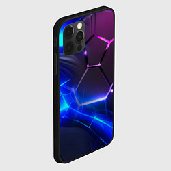 Чехол для iPhone 12 Pro Микс разломленных плит и неоновое свечения, цвет: 3D-черный — фото 2
