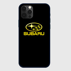 Чехол iPhone 12 Pro Subaru logo yellow