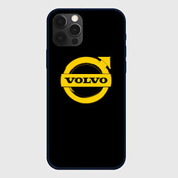 Чехол для iPhone 12 Pro Volvo yellow logo, цвет: 3D-черный