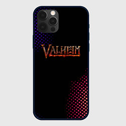 Чехол для iPhone 12 Pro Valheim logo pattern, цвет: 3D-черный