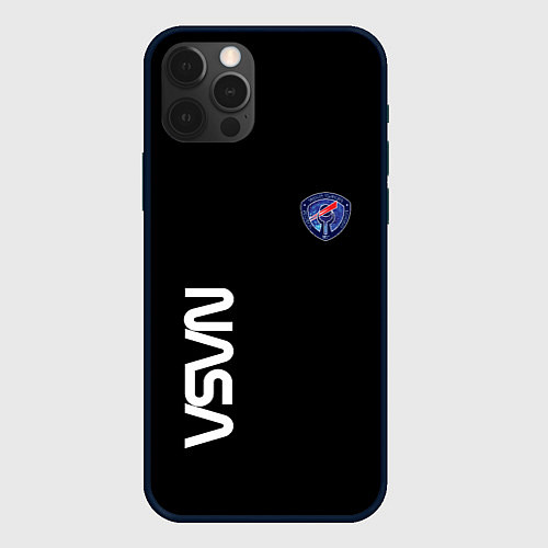 Чехол iPhone 12 Pro Nasa space steel / 3D-Черный – фото 1