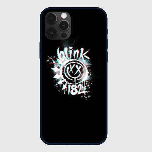 Чехол iPhone 12 Pro Blink-182 glitch / 3D-Черный – фото 1