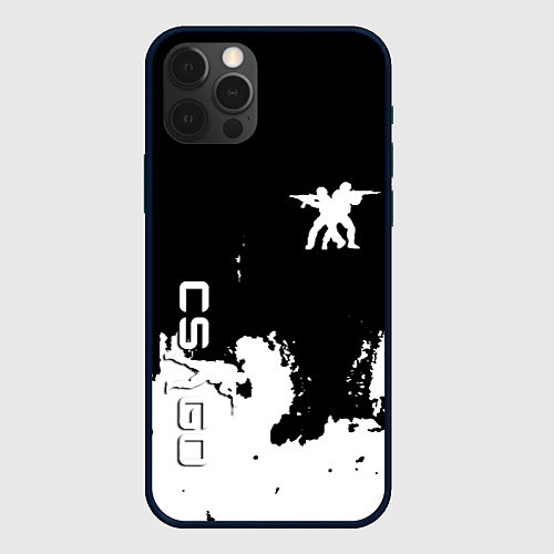 Чехол iPhone 12 Pro Контра белые лого / 3D-Черный – фото 1