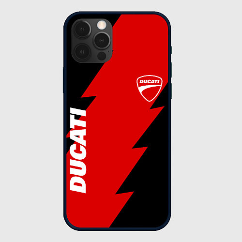 Чехол iPhone 12 Pro Ducati - logo / 3D-Черный – фото 1