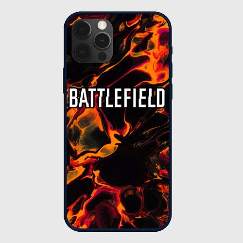 Чехол iPhone 12 Pro Battlefield red lava / 3D-Черный – фото 1