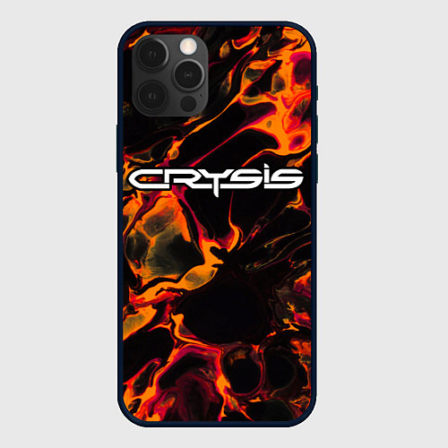 Чехол iPhone 12 Pro Crysis red lava / 3D-Черный – фото 1